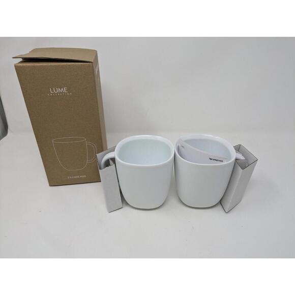 Nespresso Other - NEW -2 FEDERICA BIASI Nespresso Lume Collection Coffee Tea Cups Mugs Matte White